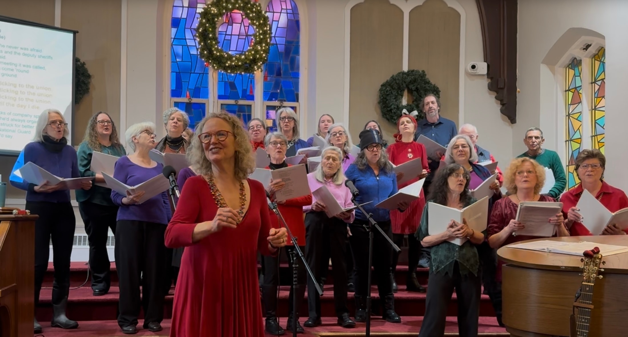 Choir performing on stage